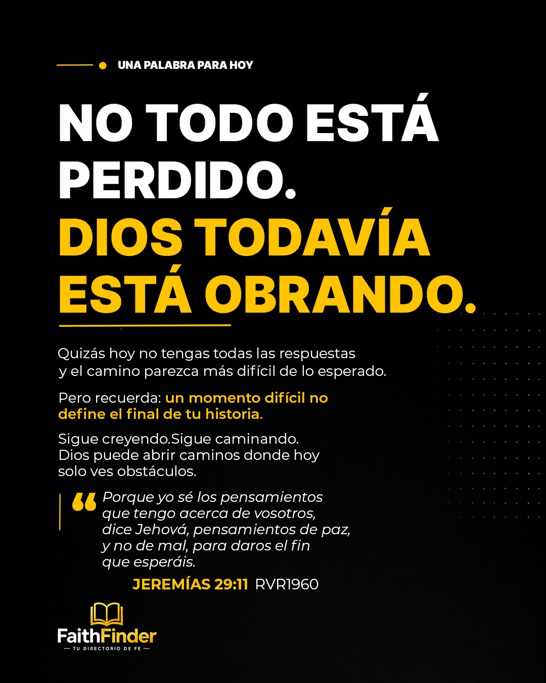 Aunque hoy no tengas todas las respuestas, y el camino parezca más difícil de lo esperado. Recuerda: "Un momento difícil no define el final de tu historia".
